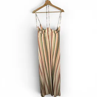 Photo of To The Max Striped Maxi Dress Womens Large Boho Y2K Beachy Resortwear Vacation