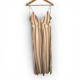 Photo of To The Max Striped Maxi Dress Womens Large Boho Y2K Beachy Resortwear Vacation