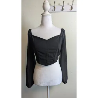 Photo of SHEIN Women's Long Sleeve Crop Top Size Small
