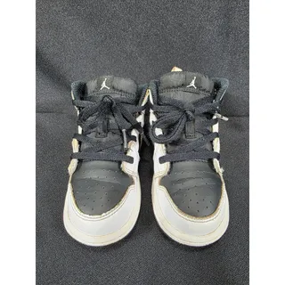Photo of Nike Air Jordan 1 Mid White Gold Leather Toddler Shoes Size 9C