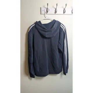 Photo of Men's Adidas Hoodie Size M Retro Style Striped Sleeves