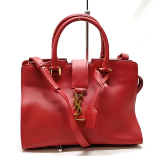 Photo of Saint Laurent Sac de Jour Small Red Leather Top Handle Bag with Gold-Tone Hardware