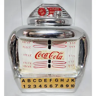 Photo of Vintage Coca-Cola Jukebox Cookie Jar 2000 Gibson Ceramic Retro Chrome Look
