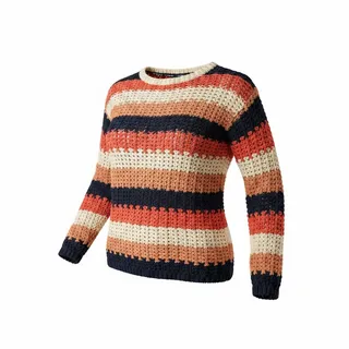 Photo of LL Bean Signature Open Stitch Stripe Sweater Womens S Navy