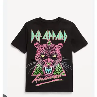 Photo of Old Navy Def Leppard Gender-Neutral Graphic T-Shirt for Kids XXL | Black Jack