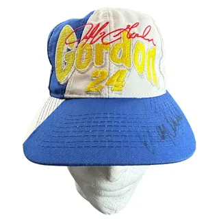 Photo of Vintage Jeff Gordon Snapback Hat Dupont Nascar White/Blue Cap Pit Crew Signed