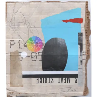 Photo of Original Mixed Media Modern Art Collage "Phossy" 8x9" Signed