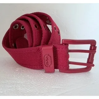 Photo of Vtg Y2K Eckō Unltd Woven Canvas Belt Grommets Eyelets 36" Red Streetwear Retro  