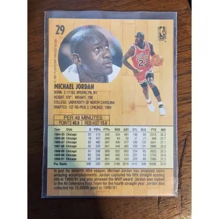 Photo of Michael Jordan 1991-1992 Fleer #29 - Chicago Bulls - NBA