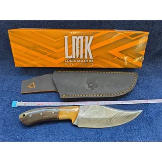 Photo of Hunting Bowie Knife 9.5 Inch Custom Forged Damascus Blade LMK Knives #7625