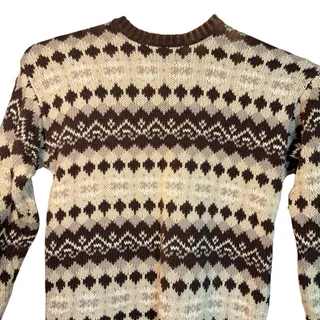 Photo of Vintage Abercrombie Fitch Sweater Men's Size XL Brown Fair Isle Pullover 90's