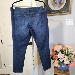 Photo of Dear John Joyrich Comfort Skinny Crop Distressed Dark Wash Sz 32 EUC