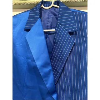 Photo of Women’s Royal Blue Two-Tone Pinstripe & Solid satin Blazer dress medium / Large