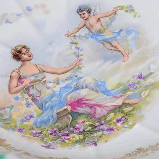 Photo of Antique Porcelain Cherub Bowl Dresden Studio