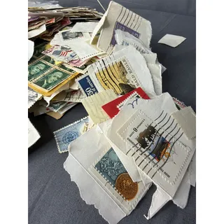 Photo of Vintage Stamp Collection HUGE Postage, Hundreds Stamp Collecting
