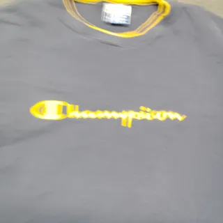 Photo of Vintage 90s Champion Script Logo T-Shirt Mens XL USA Navy Embroidered