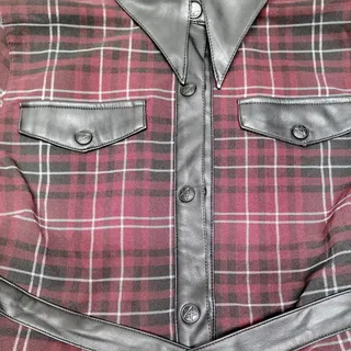 Photo of Killstar Menace Collar Dress Blood Tartan Red Plaid XS Goth