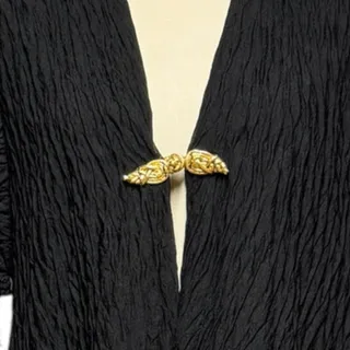 Photo of Oscar de la Renta Vintage 90s Made in USA Swimwear Cover Up Black Gold Small