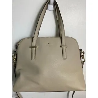 Photo of kate spade medium handbag w strap beige leather cr