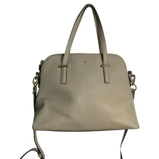 Photo of kate spade medium handbag w strap beige leather cr