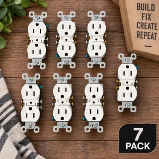 Photo of Legrand Pass & Seymour 15A 125V White Tamper Resistant Duplex Outlets Lot of 7
