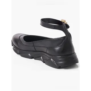 Photo of Free People Black Pearl-Embellished Ankle-Strap Platform Sneaker