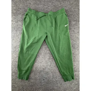 Photo of Nike Jogger Pants Mens 2XL Green Fleece Elastic Waist Zip Pocket Sweatpants