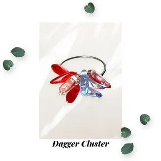 Photo of Patriotic Glass Dagger Cluster Ring - Size 7