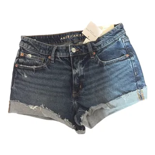 Photo of NWT American Eagle Perfect Shortie Stretch Jean Shorts with Cuff Size 6
