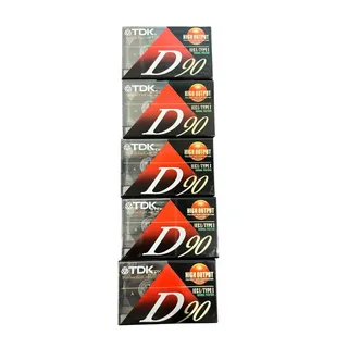 Photo of Lot Of 5 TDK D90 High Output Blank Audio Cassette Tapes IECI / TYPE I Normal Pos