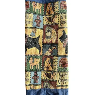 Photo of VTG Tapestry Plastic Bag Holder Tote Bag "Faithful Companion" Scotty Dog Print