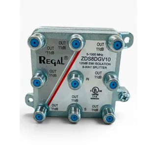 Photo of Regal 8-way High Performance Coaxial Splitter Signal ZDS8DGV10 Cable TV 11dB