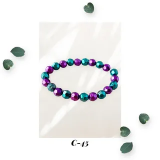 Photo of Purple and Green Acrylic Stretch Bracelet