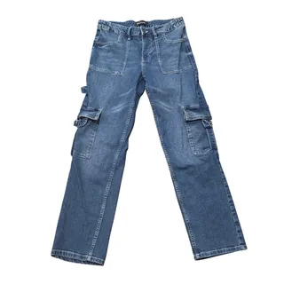 Photo of Chic Connect Blue Denim Duo Cargo Jeans Multi Pocket Pants