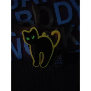 Photo of BBW Glow In The Dark Spooky Black Cat PocketBac Holder Lanyard Backpack 