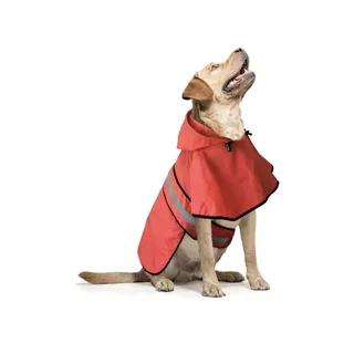 Photo of Red Size Medium Dog Raincoat Adjustable Reflective Slicker Raincoat w/Hood NEW