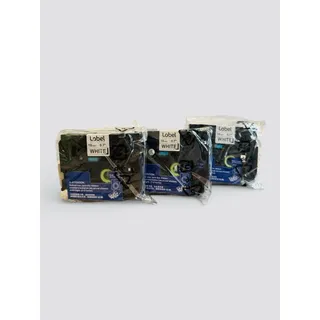 Photo of 3 Pack Label Kingdom Tape 18mm 3/4” (0.7”) Laminated White With Black Ink 241