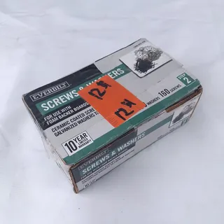 Photo of Everbilt #9 x 1-5/8" Ceramic Coated Screws & Galvanized Washers 160 Foam Board