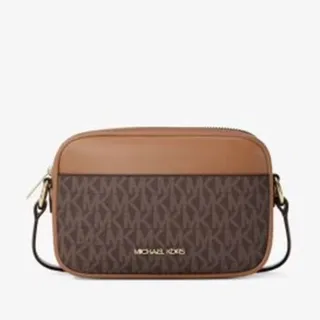 Photo of #052 - Brown Jet Set Travel Small Signature Logo Camera Crossbody Bag