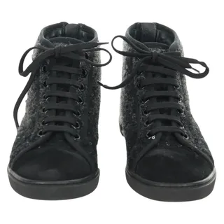 Photo of Louis Vuitton Wool Canvas High Cut Sneakers Black