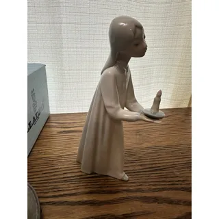 Photo of Lladro Figurine #4868 "Girl with Candle", Girl Nightgown, Retired Collectible