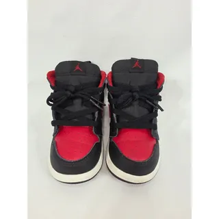 Photo of Nike Air Jordan 1 Mid Leather Bred Twist Black Red Toddler Shoes Size 7C