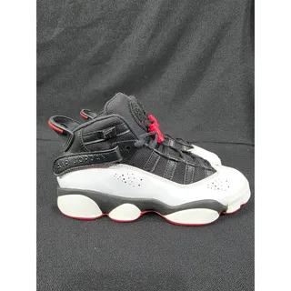 Photo of Nike Air Jordan 6 Rings Black White University Red Big Kids Size 4.5Y