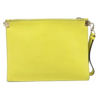 Photo of Versace Leather Clutch Bag Yellow Gold