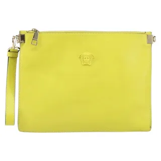 Photo of Versace Leather Clutch Bag Yellow Gold