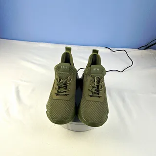 Photo of Steve Madden MYLES-R Green Knit Upper Low Top Lace-Up Athletic Sneakers