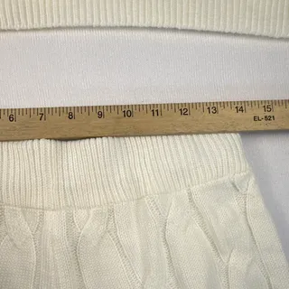 Photo of New Cable Knit Lounge Set Cream Sweater & Shorts 2pc Cozy Knitwear Loungewear M