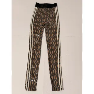 Photo of Adidas Ivy Park Sequin Monogram Leggings, Dark Brown/Mesa, Size XS