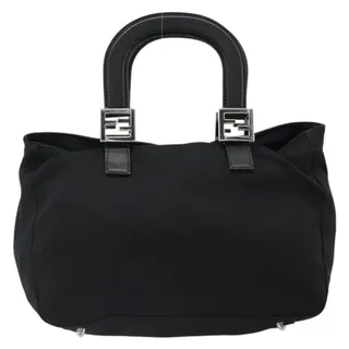 Photo of Fendi Cotton Jersey FF Handbag Black