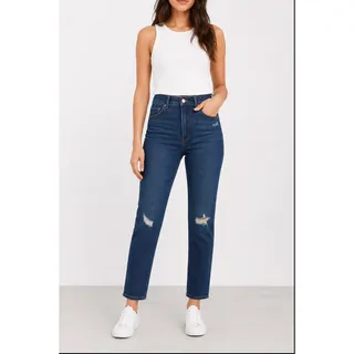 Photo of NWOT Express Slim Super High Rise Straight Lag Dark Wash Jeans